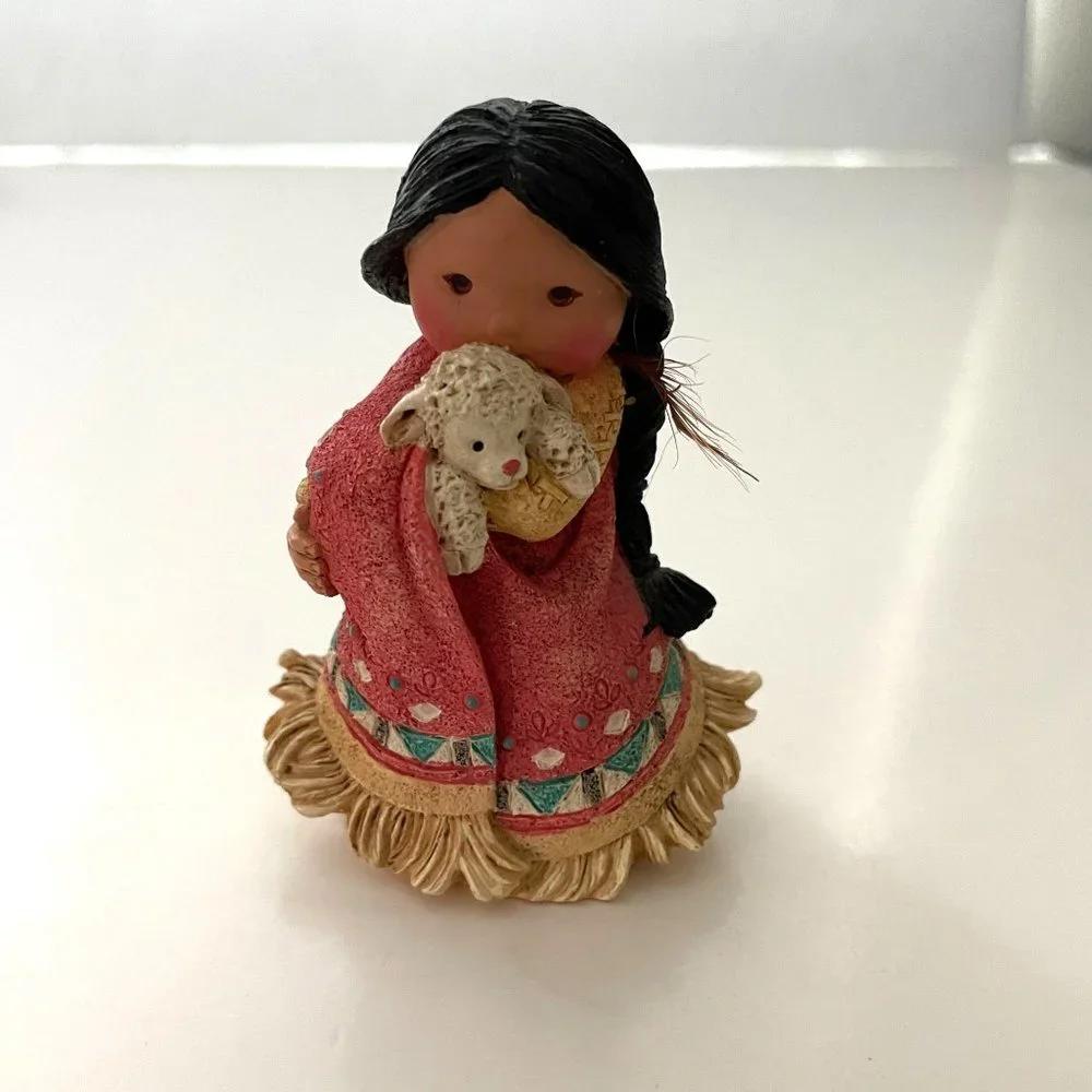 Vintage Enesco Friends of the Feather Figurines Karen Hahn Teepee Base Scenery